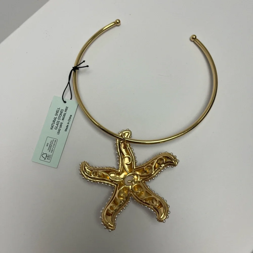 NWT ⚜️🌟⚜️ Piper K Gorgeous glass pearl Starfish Pendant Necklace - Picture 8 of 14